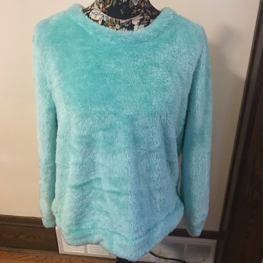 Fuzzy top and short pajama set